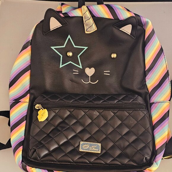 Backpack Purse Luv Betsey Johnson Cat -icorn Unicorn Kitty Star Rainbow Bag - Picture 1 of 9